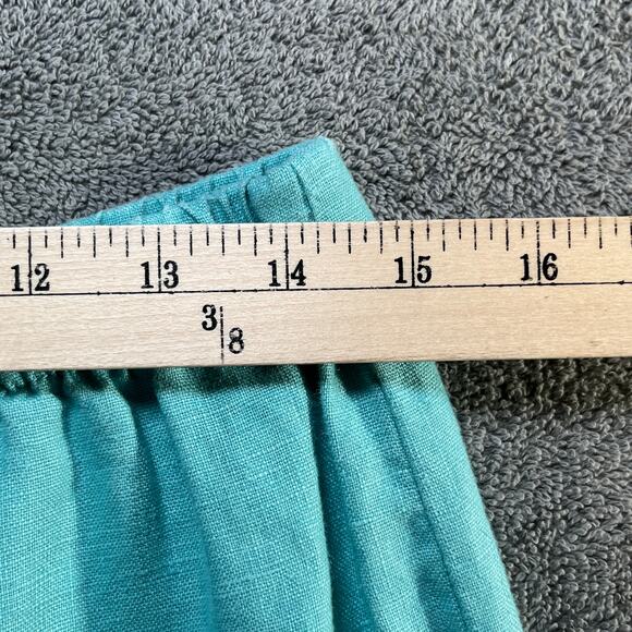 Hot Cotton Pants Womens Medium Blue‎ Linen Cropped Cargo Pockets Travel Vacation - Picture 10 of 10